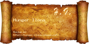 Hunger Ilona névjegykártya